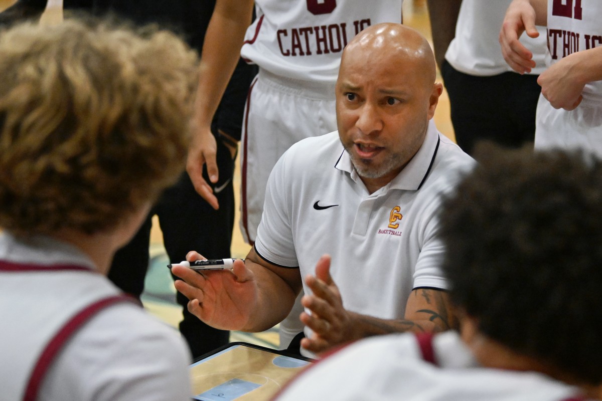 Central Catholic Rams boys basketball coach David Blue.